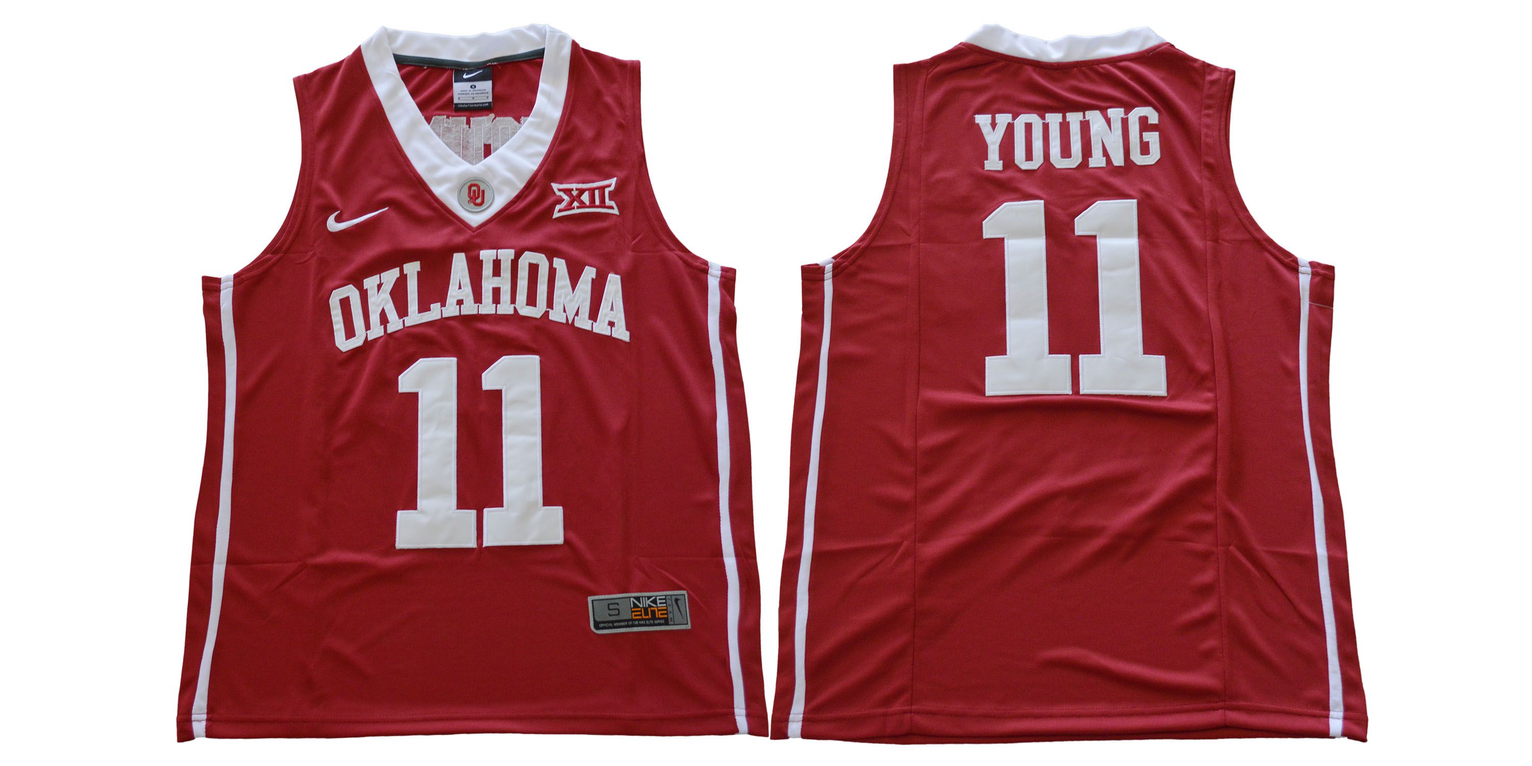 Men Oklahoma Sooners 11 Young Red Nike NCAA Jerseys